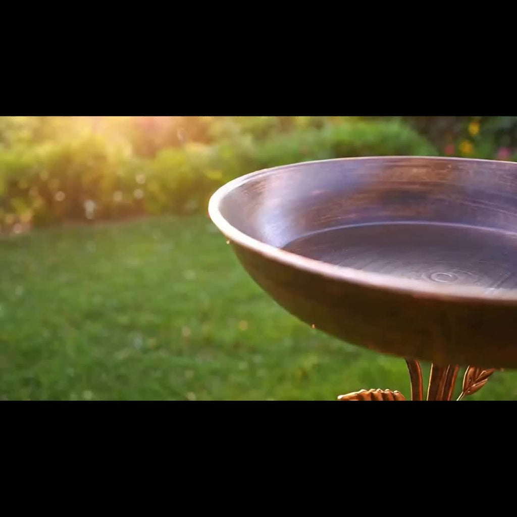 Garden Bird Station Options with 87.99-Inch Four-Hook Pole, Round Feeder or Leaf-Accent Bath — image 11