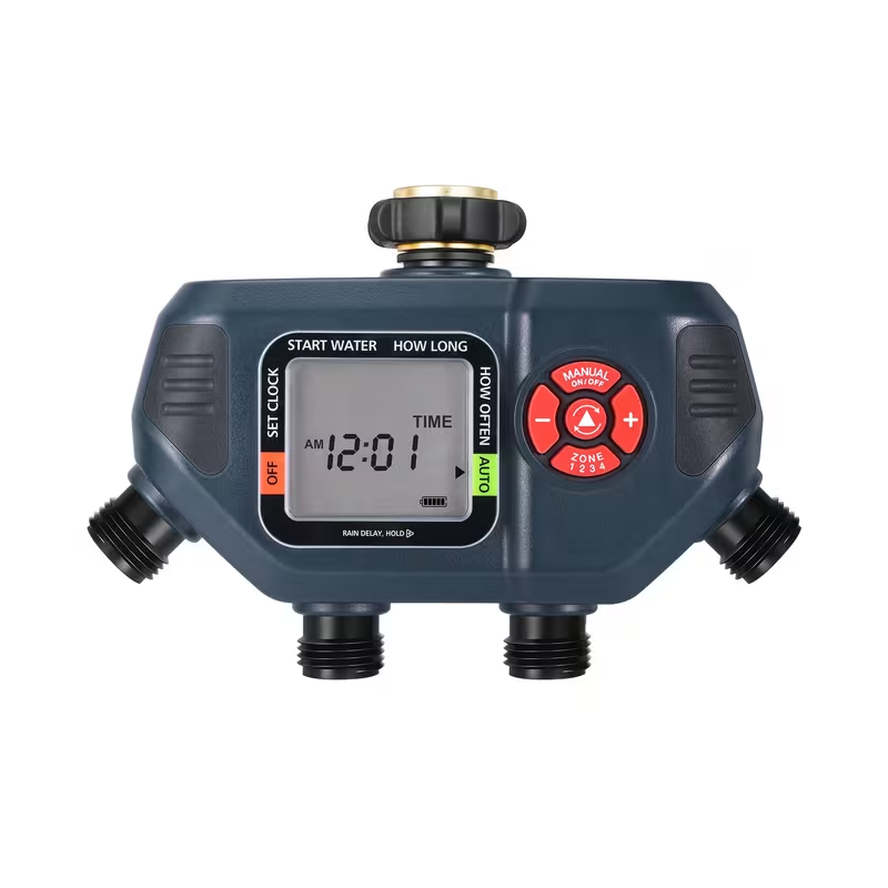 Four-Zone Digital Sprinkler Timer with Independent Water Outlets, LCD Screen, Manual Control and Rain-Delay Mode — image 3