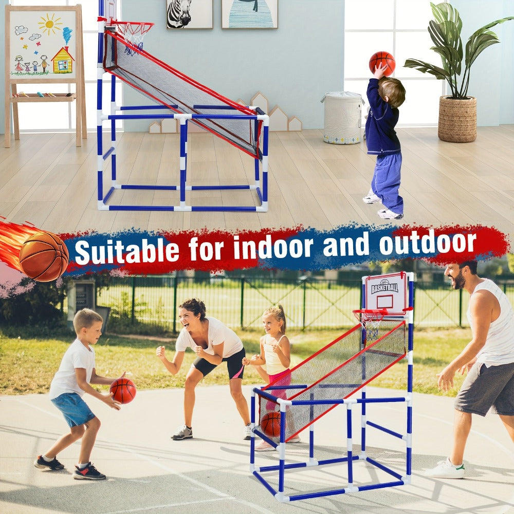 Kids Arcade Basketball Game Set with Hoop & 4 Soft Balls – Indoor Outdoor Sport Play for Ages 3+, Thick PVC Frame — image 7