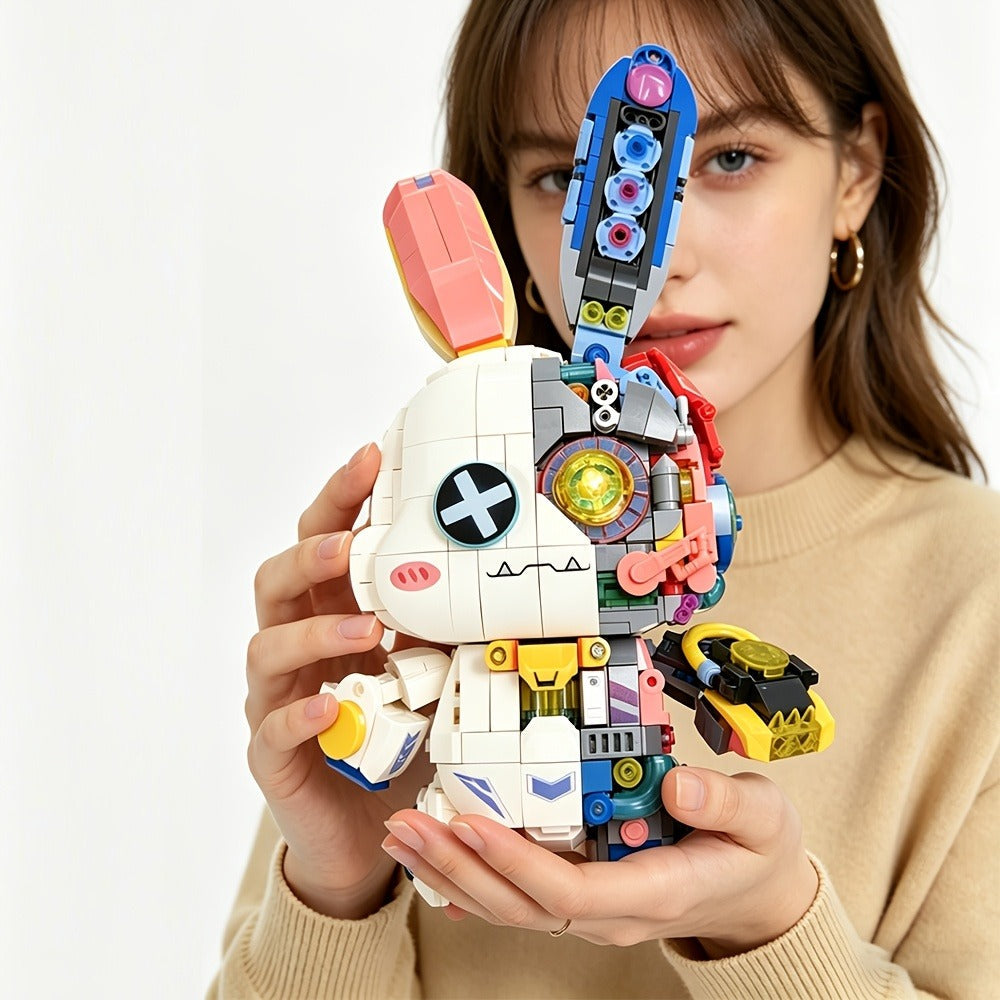1377-Piece Mechanical Rabbit Building Block Model with Colorful Punk Styling and Rotating Limb Details — image 7