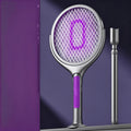 2-in-1 Mosquito Trap Lamp & Retractable Electric Fly Swatter Racket, USB Rechargeable Base — image 1