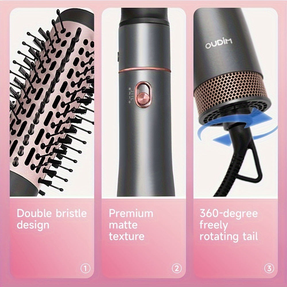 5-in-1 Hot Air Styling Comb Set Negative Ion Hair Dryer Brush with 5 Interchangeable Heads, for Home, Travel and Salon Hair S