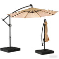 Patio Umbrella 10FT Solar LED Cantilever Style with 32 Lights, Eight-Rib Frame, Tilt and Four Colors — image 1