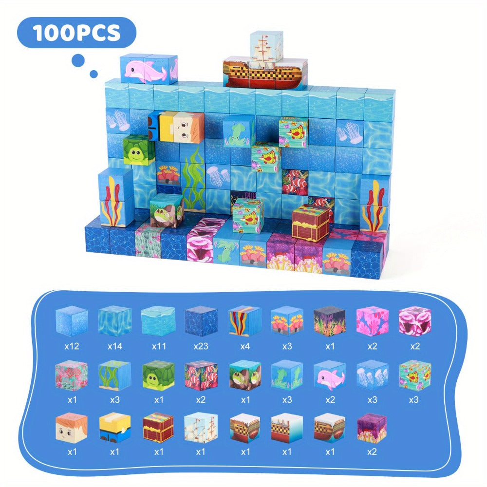 Ocean Adventure Magnetic Building Blocks 54/100pcs with the Listed Color, Size or Set Options for Everyday Use — image 3