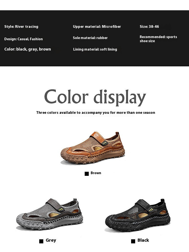 Summer Outdoor Casual Hollow Mesh Surface Breathable Men's Sandals