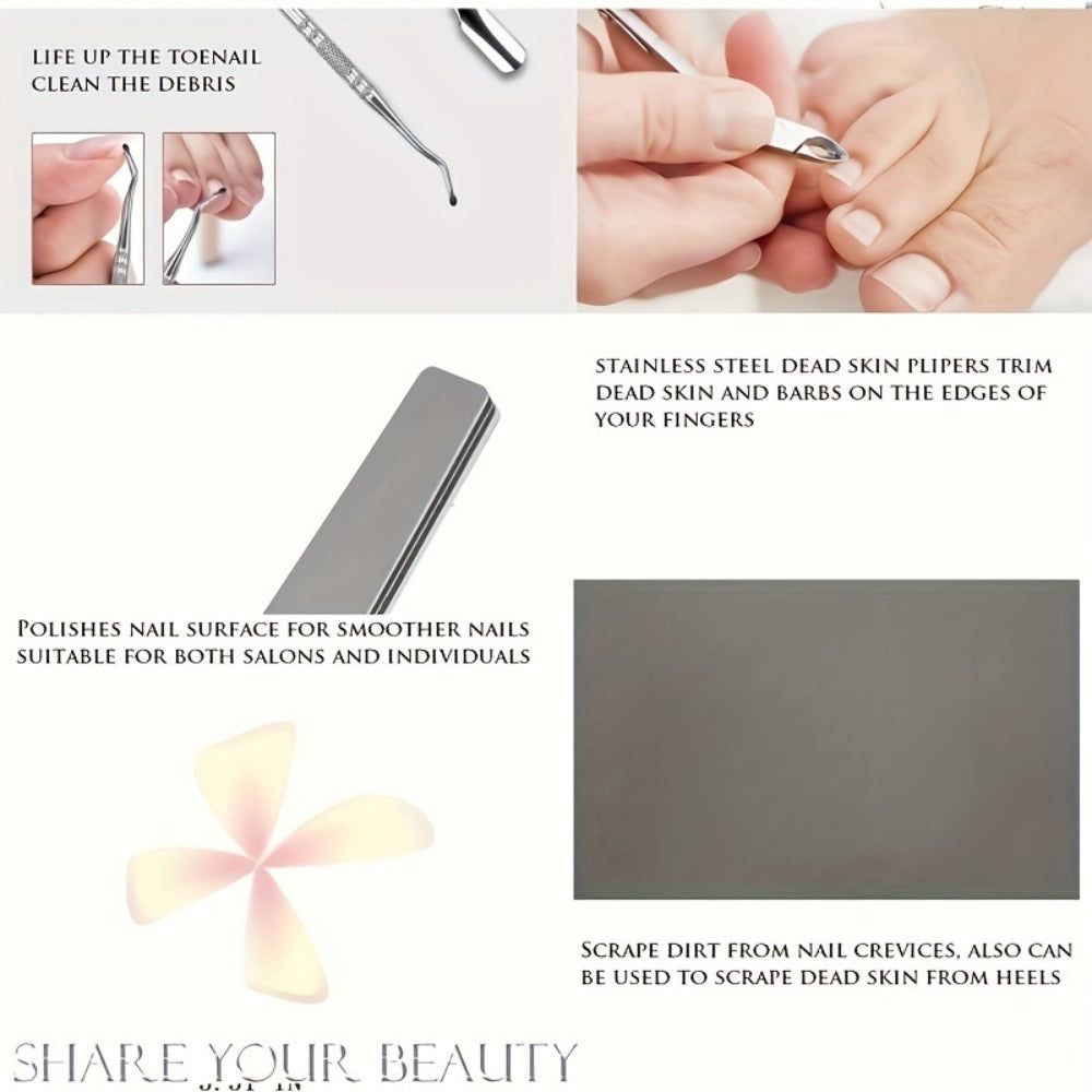 Pedicure Tool Set Stainless Steel Professional Foot Care Kit Dead Skin Callus Remover Nail Cuticle Tools — image 11