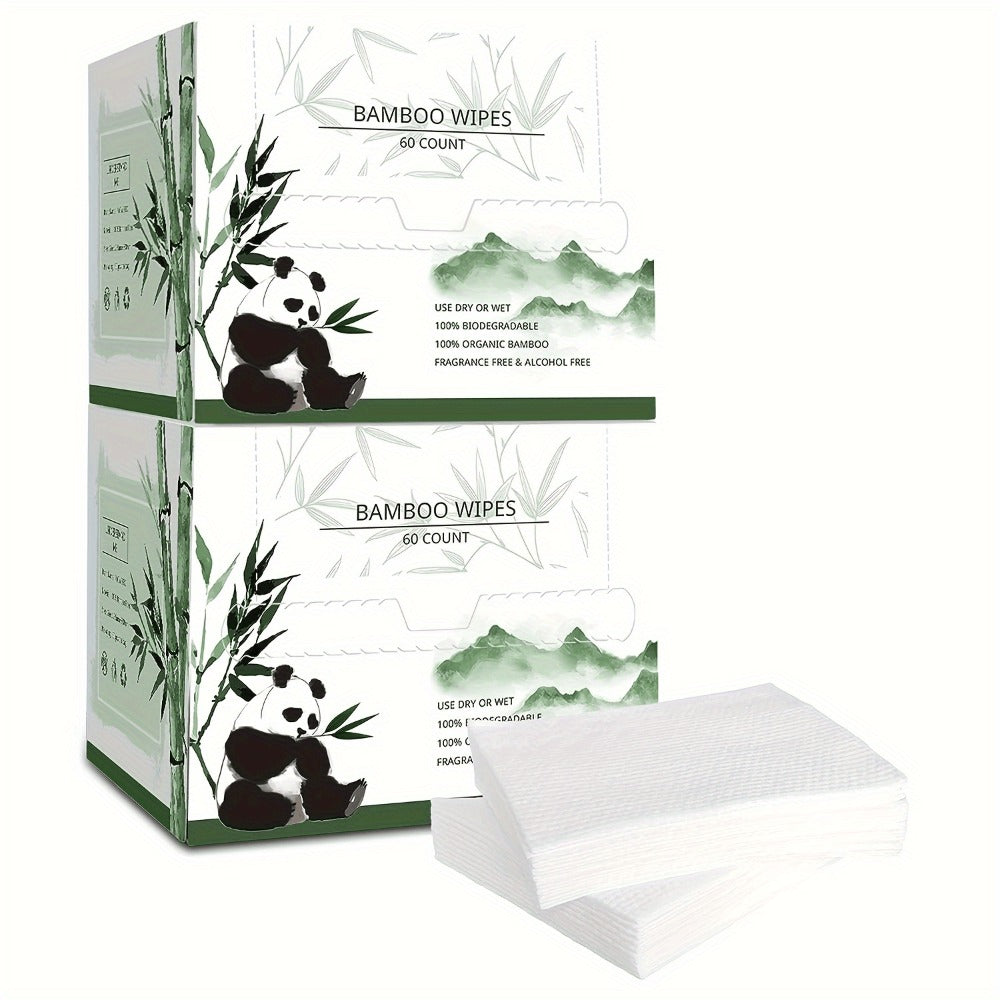 Disposable Facial Towels Bamboo Viscose Fiber Extra Thick Soft Cleansing Makeup Removal Face Towels for Sensitive Skin Travel