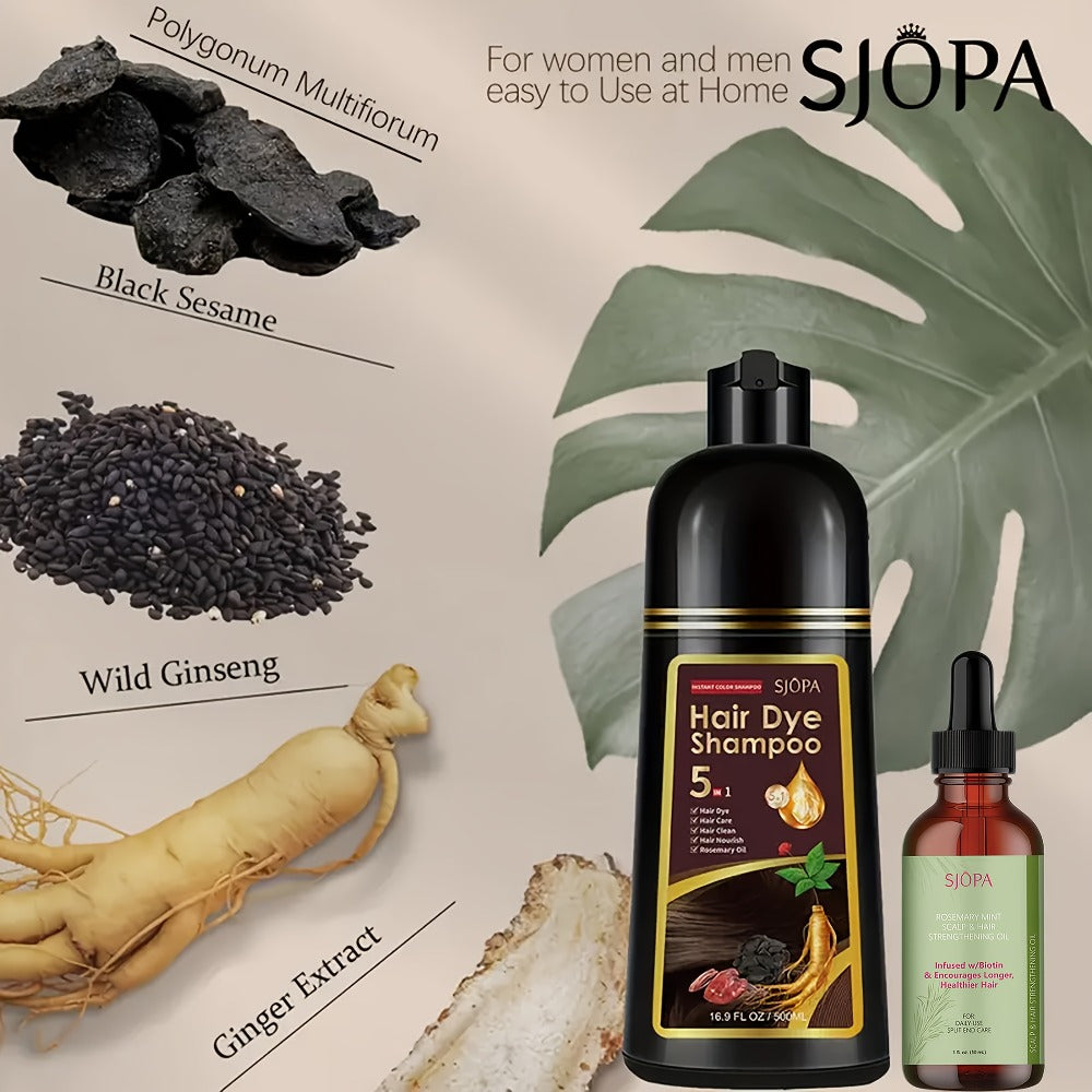 Hair Color Shampoo, SJOPA 5-in-1 16.9oz Bottle-and-Dropper Presentation with 12 Color Options — image 14