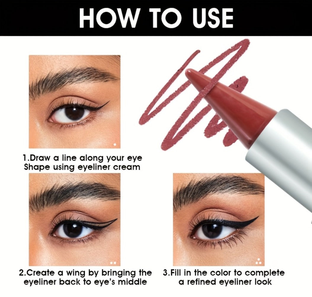 Six-Color Twist-Up Cream Liner Set for Makeup in Brown, Black and Red-Brown Shades with 3g Sticks — image 21