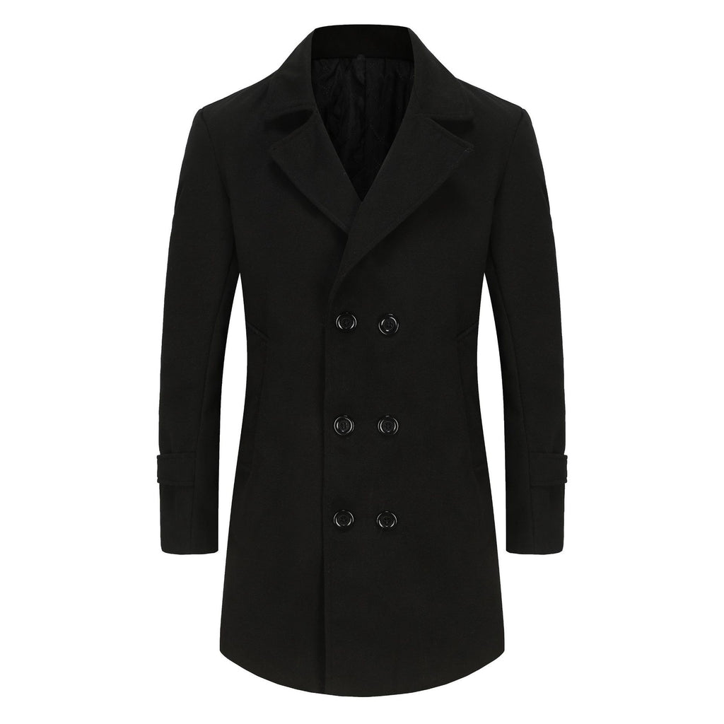 Cotton-padded Wool Coat Fashionable Lapel Wool Outerwear