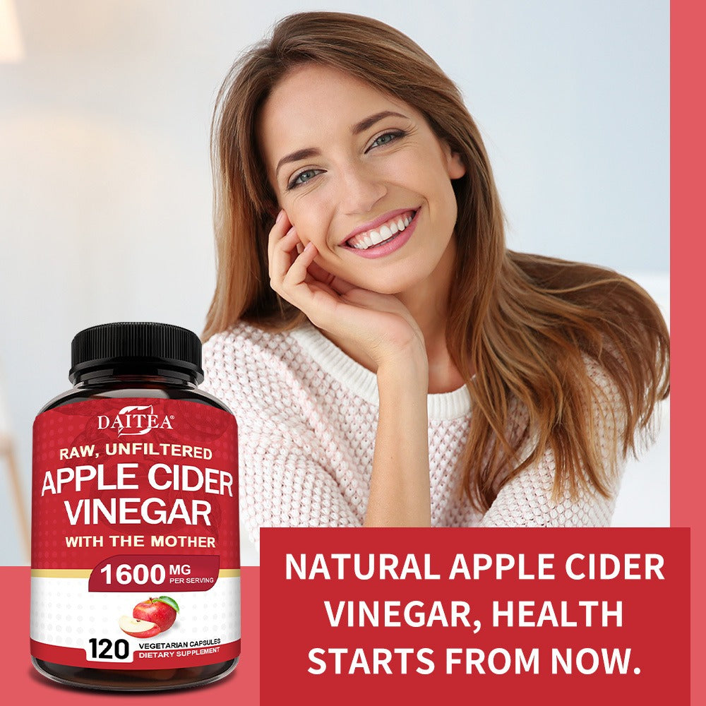 Apple Cider Vinegar Capsules 1600mg with Vitamin & Mineral Blend, Digestion for Bath Time, Home Spa and Personal Care — image