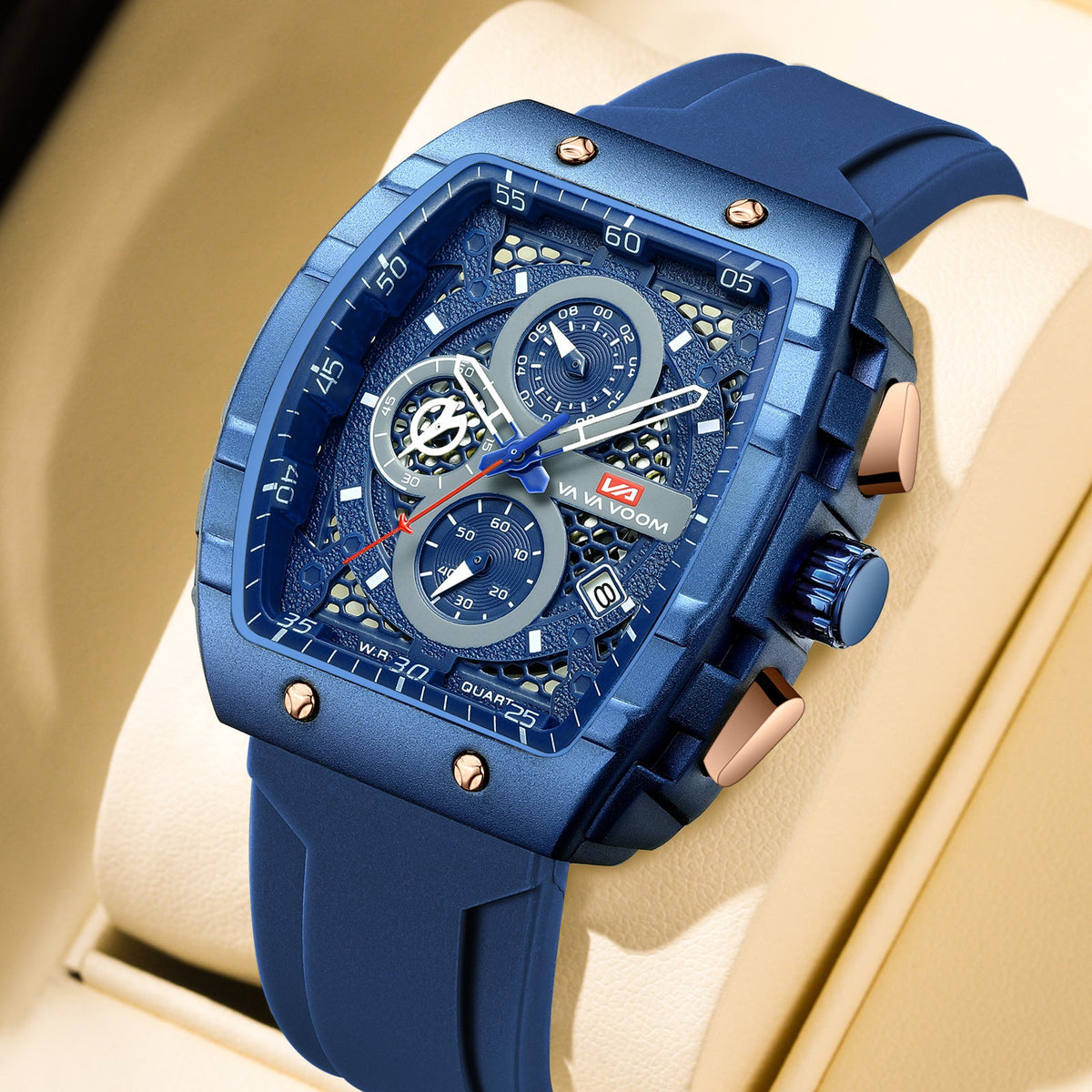 Multifunctional Business Waterproof Calendar Wine Barrel Non-automatic Mechanical Watch