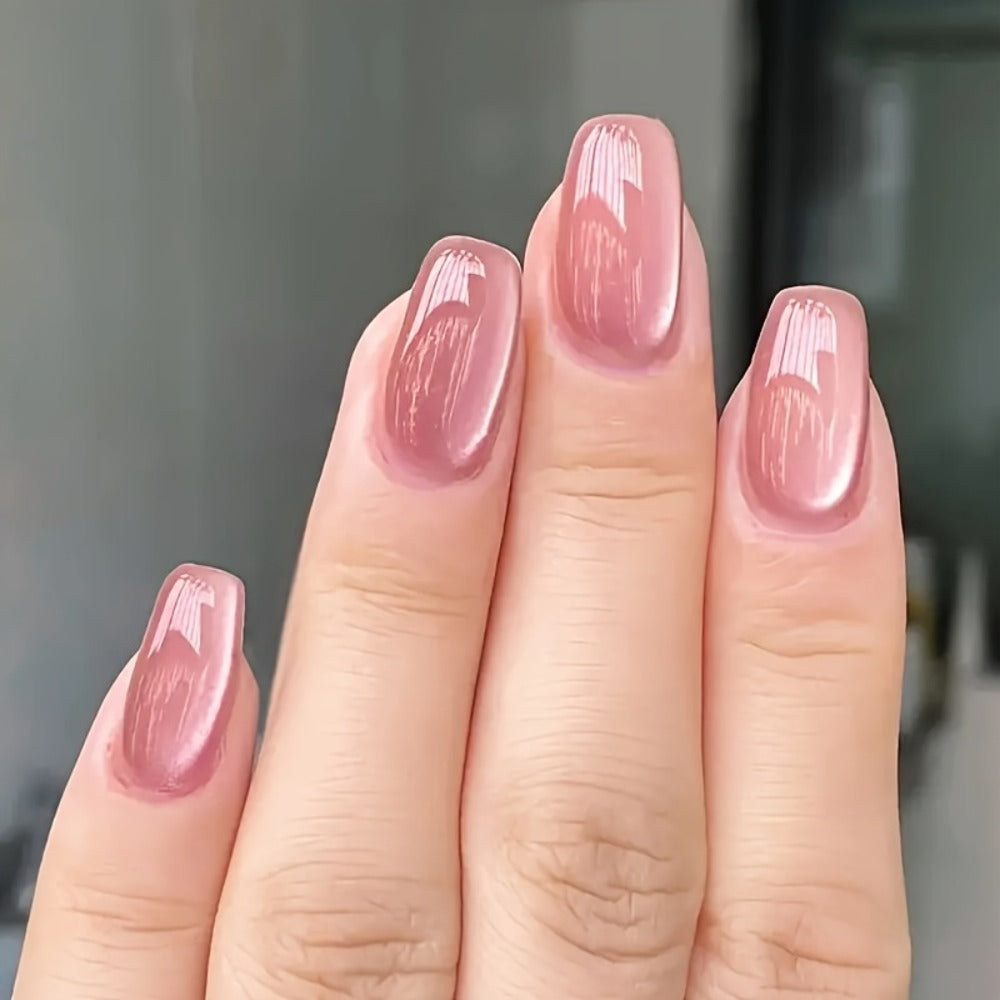 Gel Nail Polish in 15ml Pink Holographic Rainbow Cat-Eye Finish with Magnetic UV/LED Cure for Nail Art — image 3