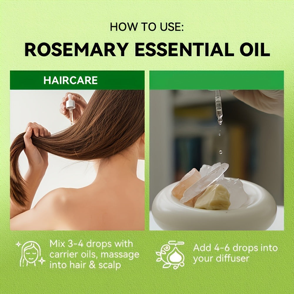 Rosemary Essential Oil Set with Three 100mL Amber Dropper Bottles for Home Fragrance and DIY Scent Projects — image 8