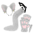 Cat Costume Set 3 Piece, Bell Ear Headband, Plush Paw Gloves & Adjustable Tail for Halloween, Cosplay — image 1