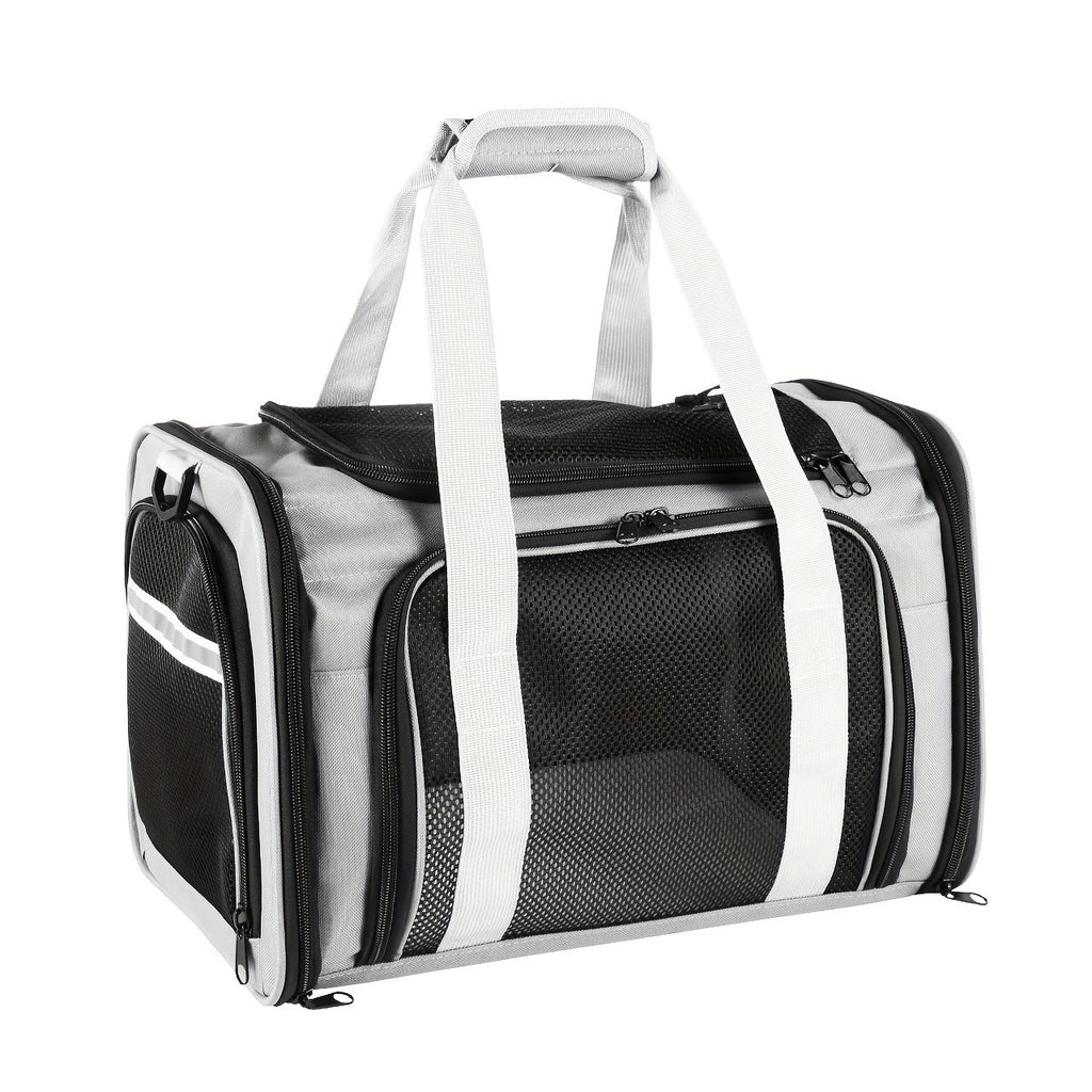 Compact Soft-Sided Pet Carrier with Mesh Panels, Shoulder Strap and Four Pink, Black or Grey Options — image 9