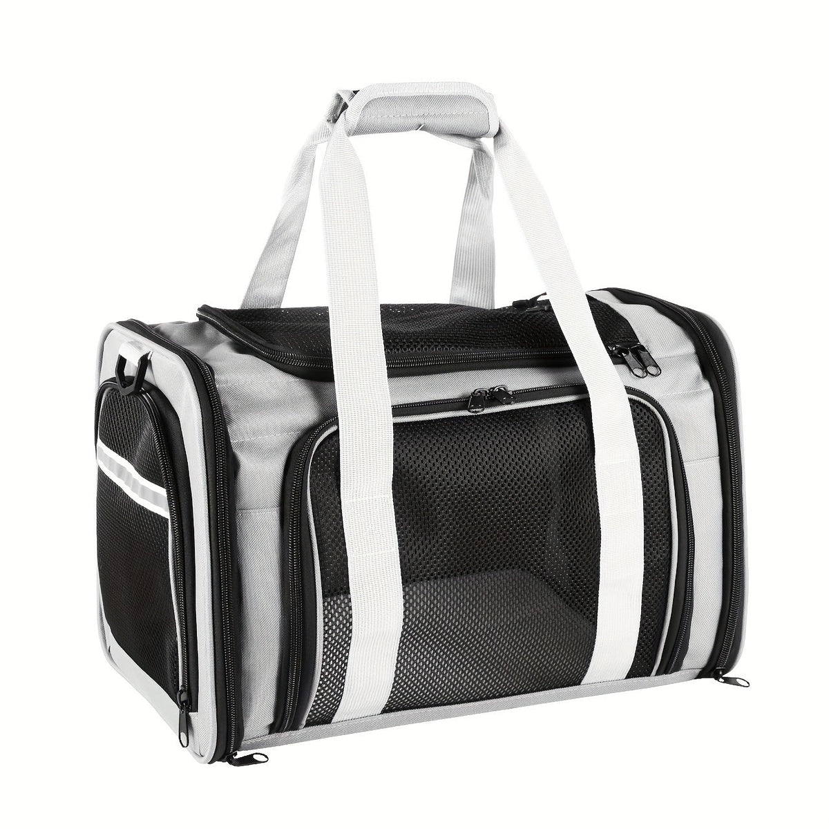 Compact Soft-Sided Pet Carrier with Mesh Panels, Shoulder Strap and Four Pink, Black or Grey Options — image 9