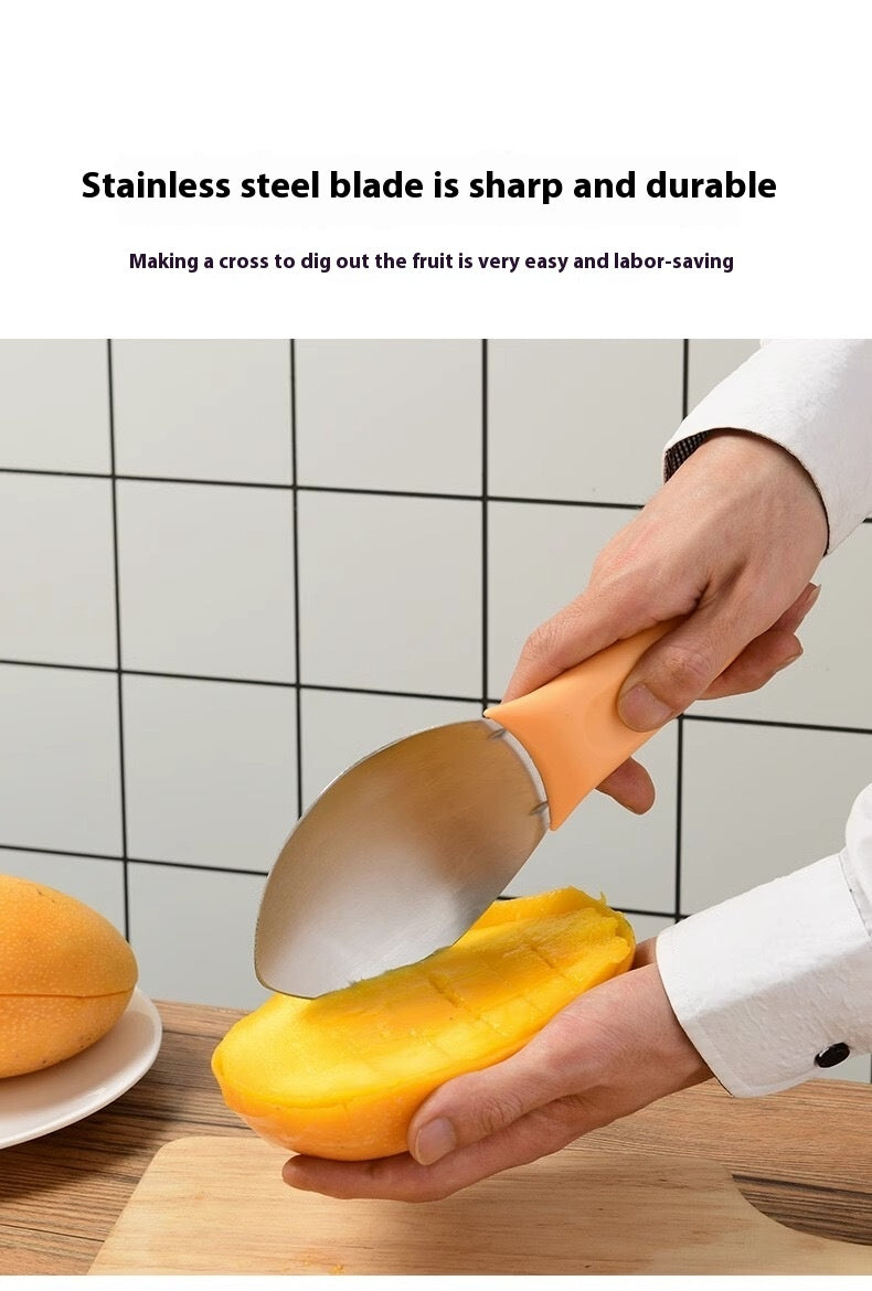 Stainless Steel Mango Peeler Fruit Meat Spoon Mango Cutter Dice