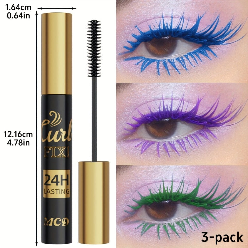 Colorful Mascara Set 3-Piece Bright Shades with Eyebrow Pencil Eyeshadow Pencil & Waterproof Eyeliner — image 4