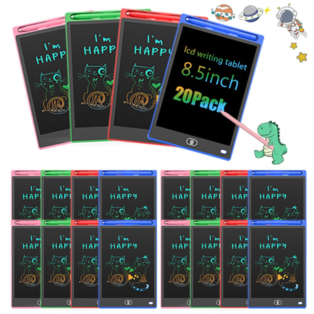 LCD Drawing Board 20 Pack for Kids 8.5 Inch Reusable Erasable Doodle Pad Electronic Writing for Parties, Celebrations and Gue