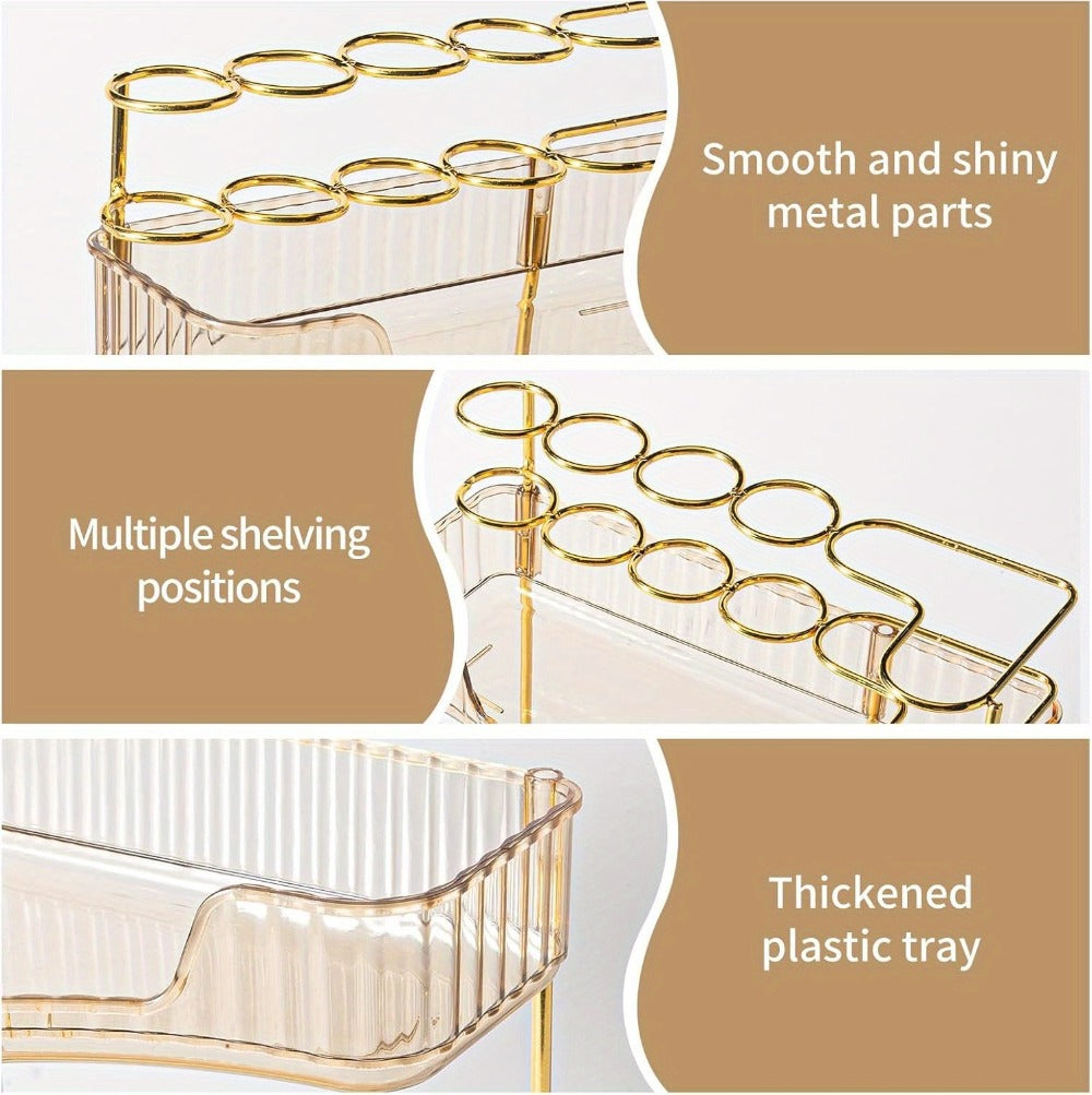 Bathroom Countertop Organizer with 2- or 3-Tier Trays and Brush Rings — image 10