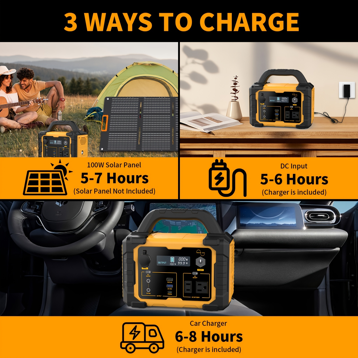 Portable Power Station 294Wh 300W with 600W Peak, Eight Outputs, AC, DC, USB-C and LED Light — image 7
