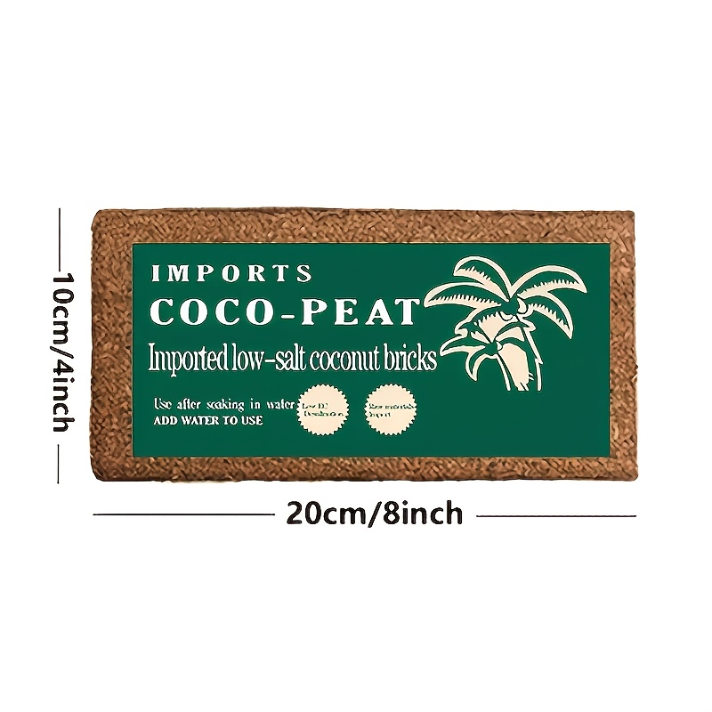 Coco Coir Bricks Natural Coconut Fiber Planting Soil | Compressed Coir Block Expands 6x for Hydroponics Potting Mix Garden Be