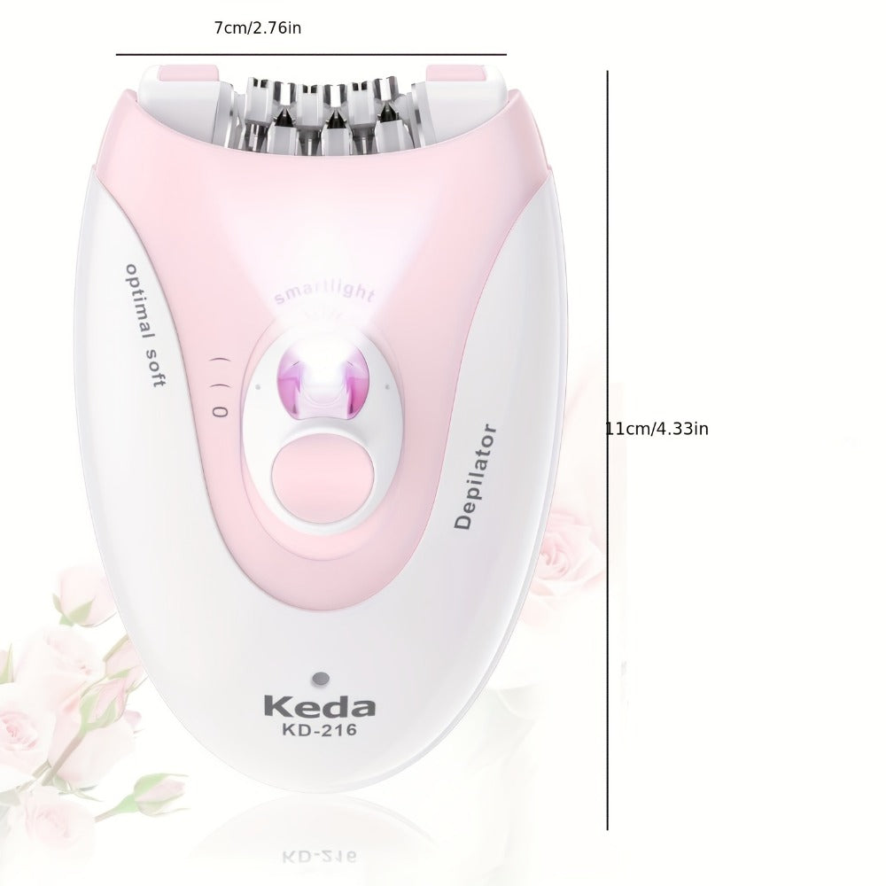 Electric Epilator for Women USB Rechargeable 2-Speed Painless Hair Removal – Stainless Steel Blades Cordless Portable Body Ha
