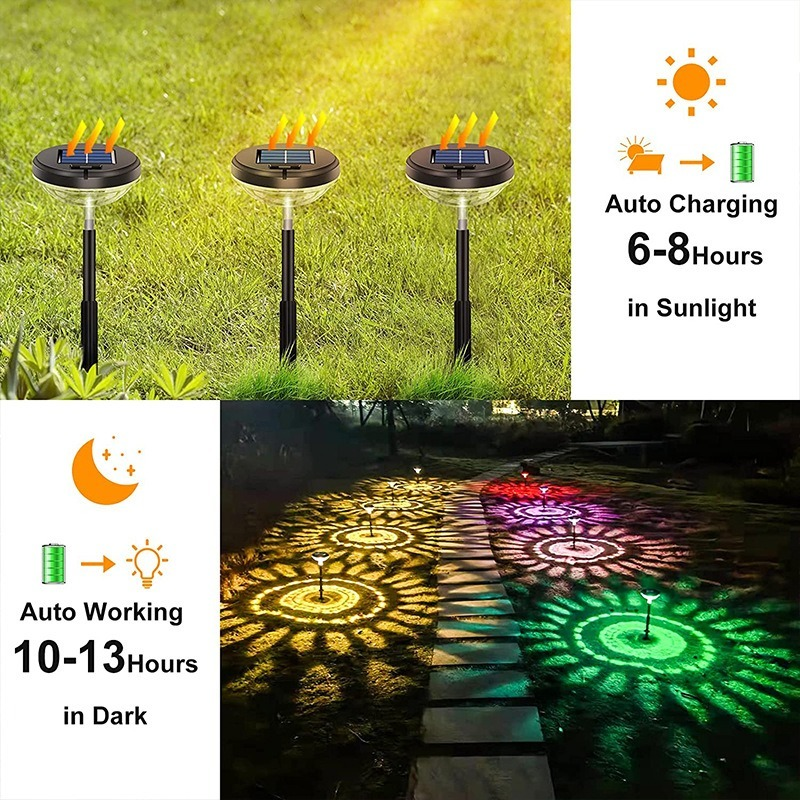 Outdoor Solar Lawn Projection Water Droplets Colorfully Inserted Lights