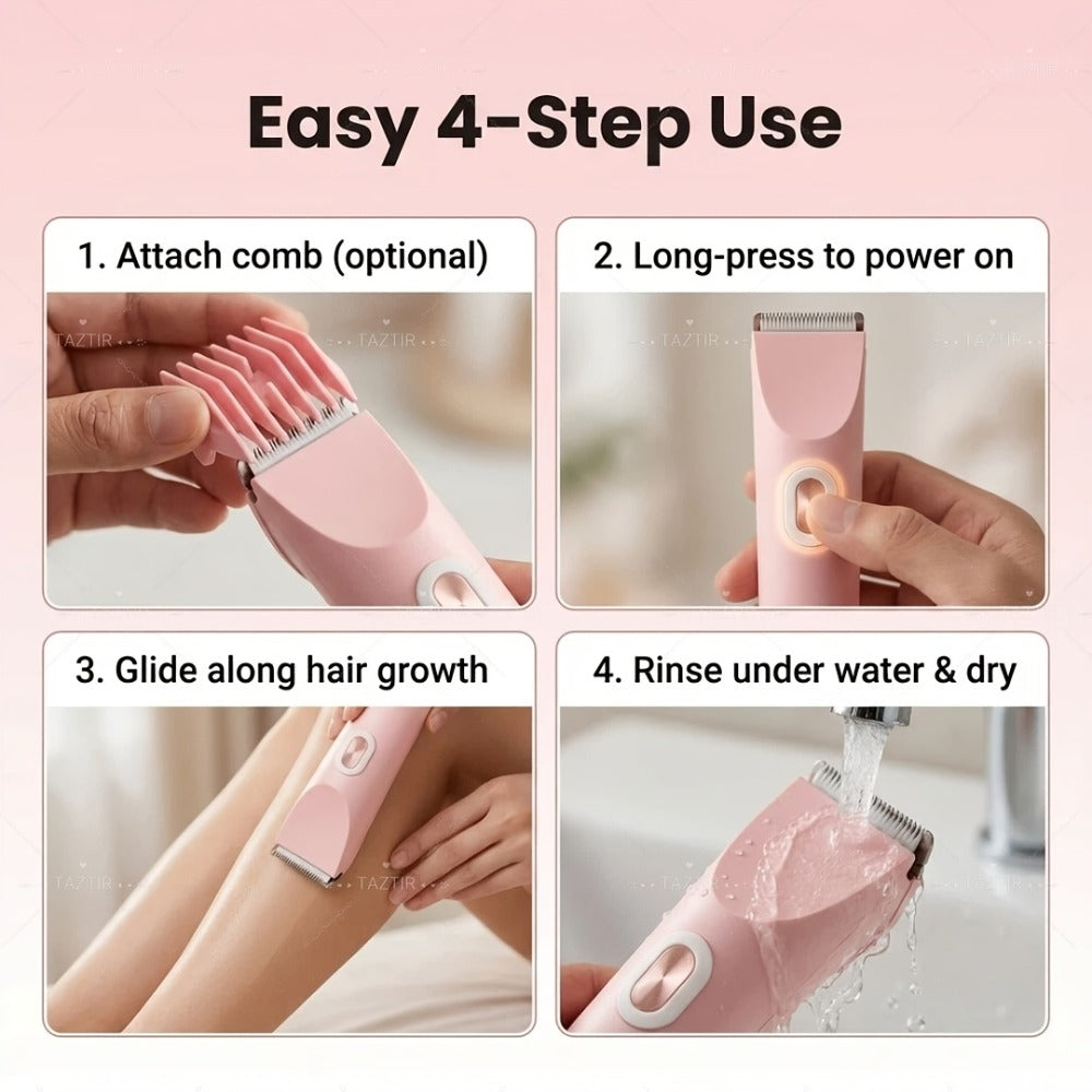 Electric Shaver & Bikini Trimmer for Women Dual Head USB Rechargeable – Multipurpose Face Body Hair Removal for Arms Legs Und