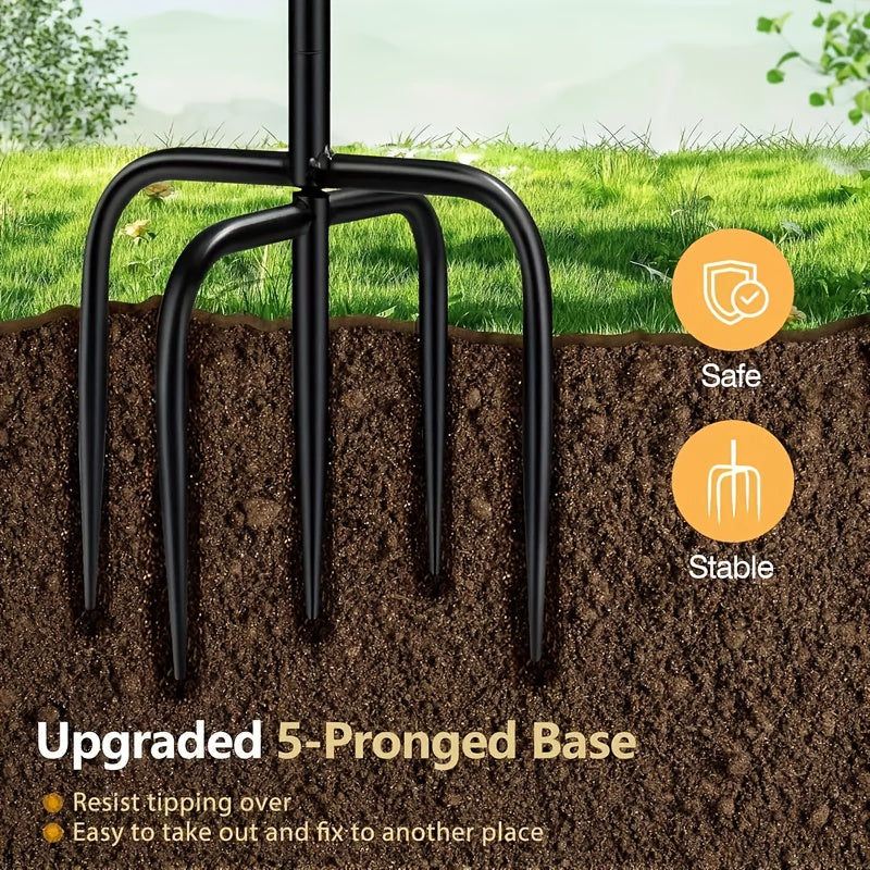 Two-Tier Bird Bath and Feeder with 5-Claw Ground Stake, Copper-Color Bowls and Leaf Accents — image 11