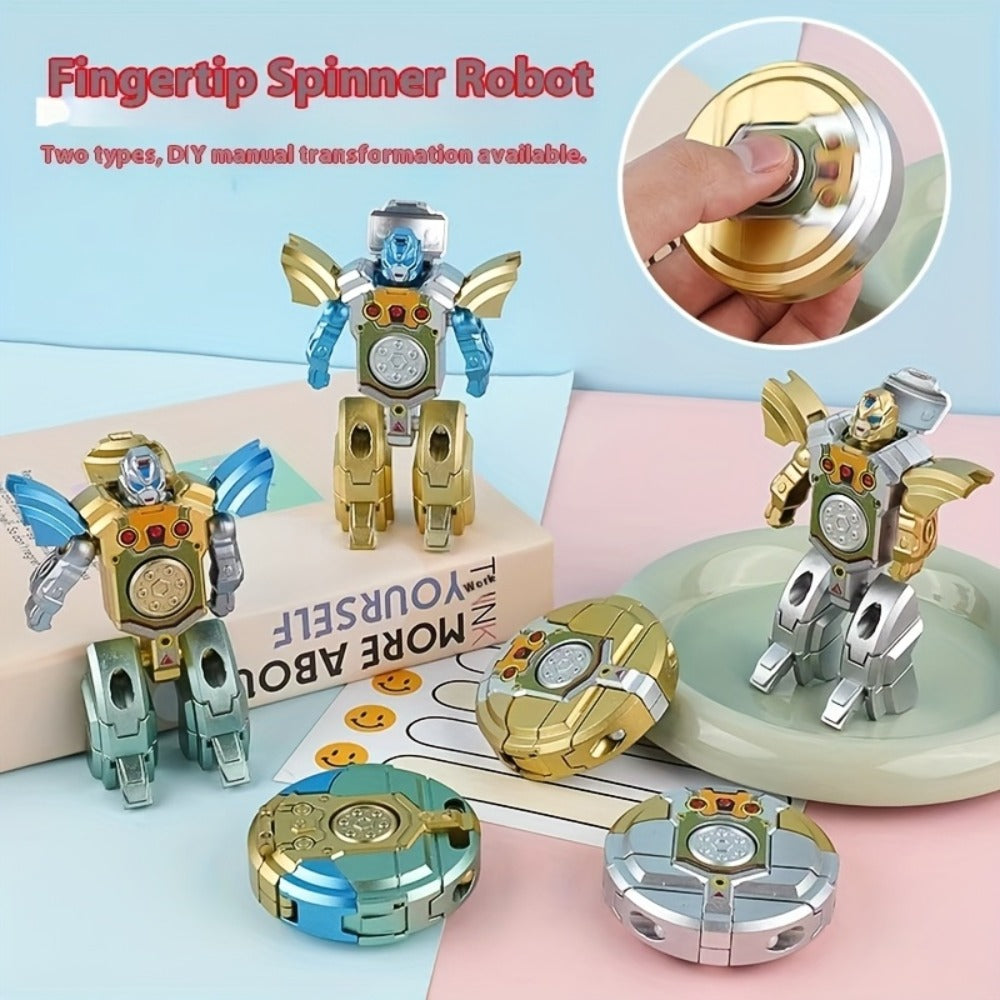Deformation Robot Fingertip Gyro Fidget Spinner, Creative Finger Gyroscope Toy for Kids & Adults — image 1