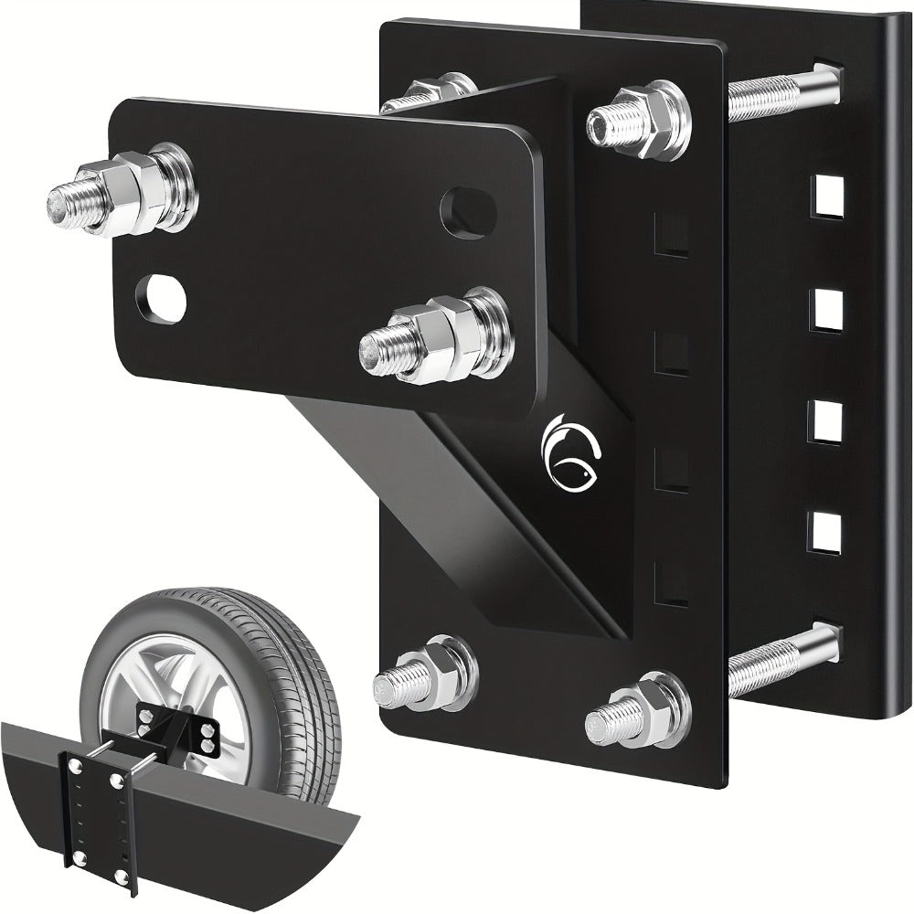 Spare Tire Carrier Bracket for Boat Trailer – Heavy-Duty Lock Frame, Fits 4 5 6 Lug Wheels, 4.5•5.5 Inch Bolt Patterns — imag