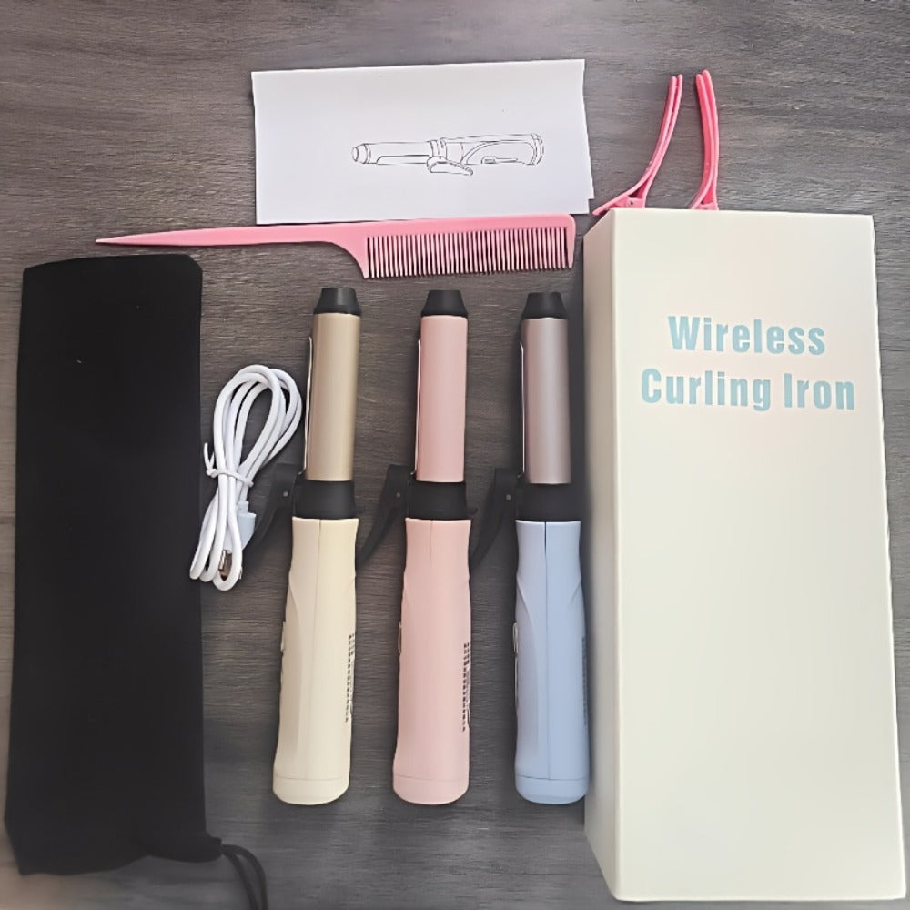Cordless Mini Curling Iron Wireless Rechargeable Portable Hair Curler, Ceramic Barrel for Airy Bangs — image 13