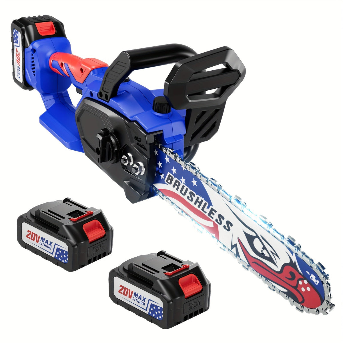 Cordless Chainsaw Auto Lube Tool-Free for Garden, Patio and Yard Use, with the Listed Configuration — image 1