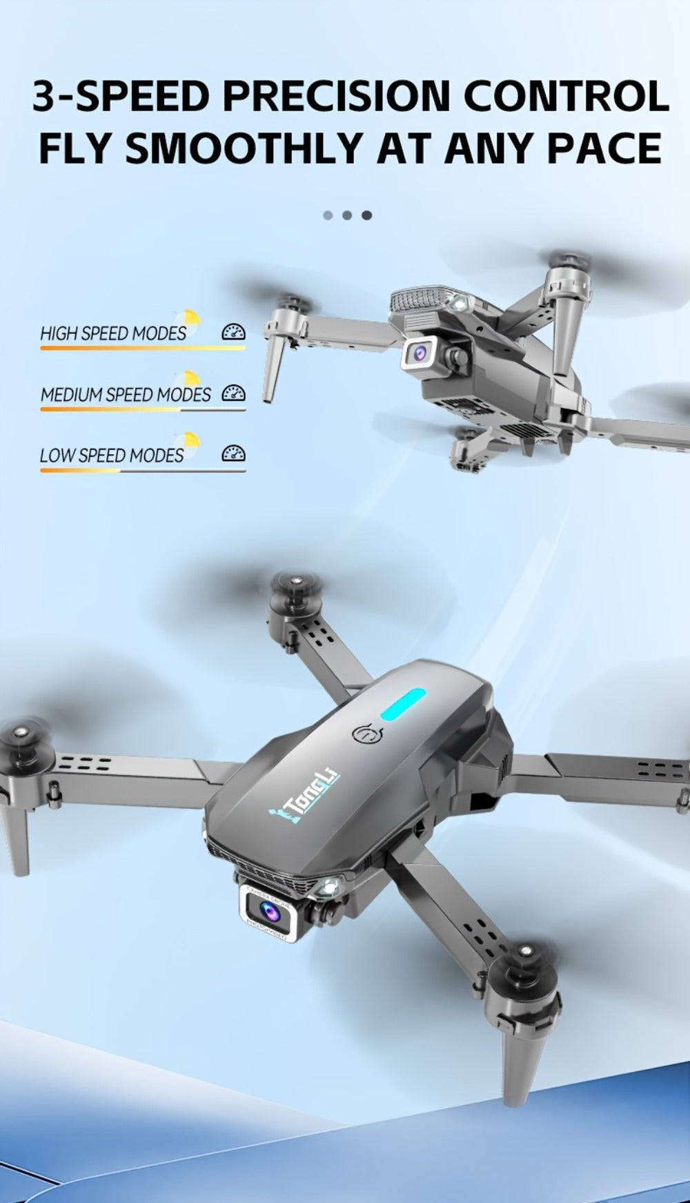 Foldable HD Camera Drone Free Storage Bag USB-C Charging 3D Flips Single or Dual Camera Built-in Screen Remote — image 16