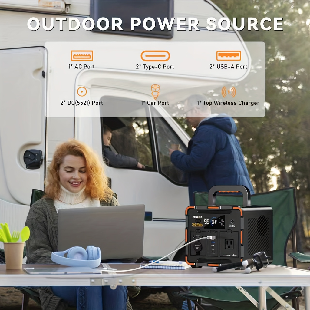 Portable Power Station 259Wh 300W or 599Wh 600W with AC, DC, USB, LiFePO4 Cell Pack and LED Light — image 11