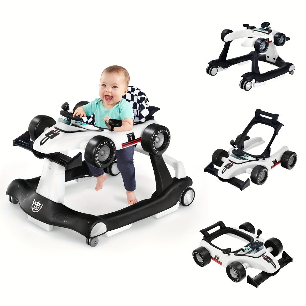 4-in-1 Foldable Baby Walker with Activity Toy Tray & Adjustable Height, Sit-to-Stand Push Walker for Infants & Toddlers — ima