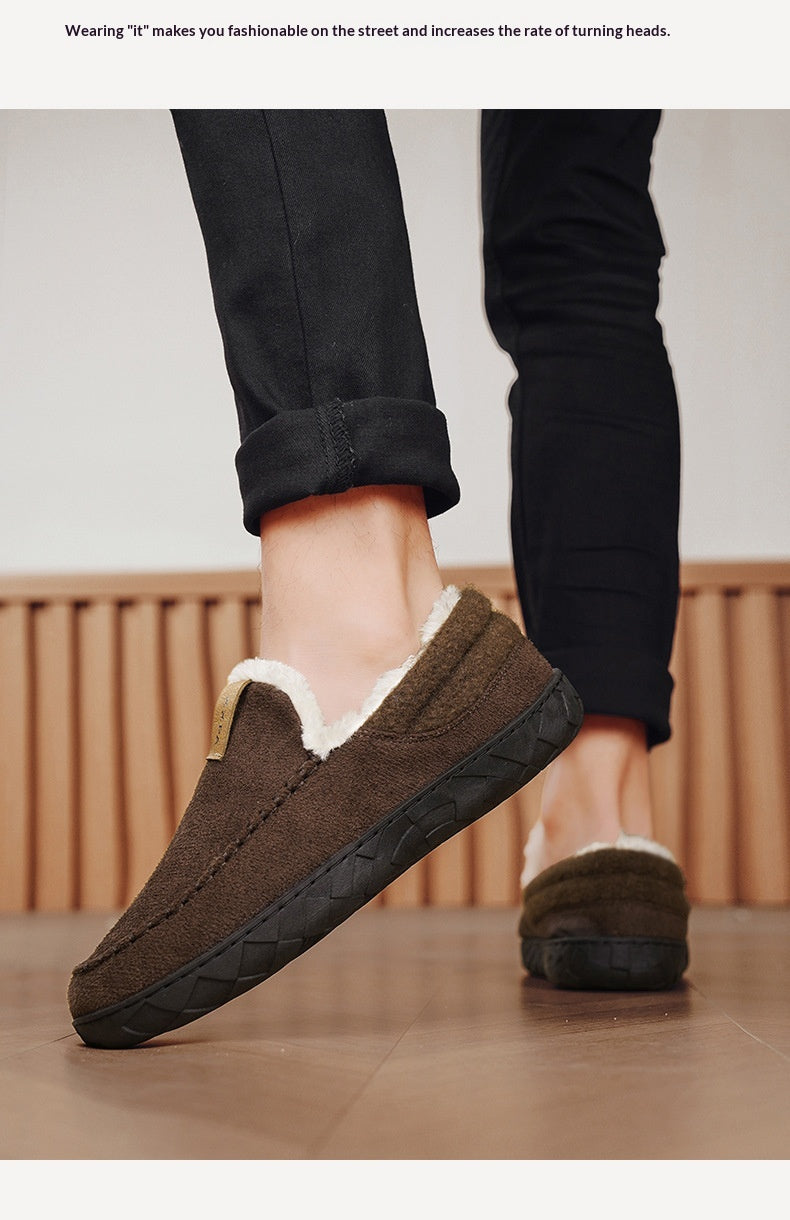 New Mens Slip-on Snow Boots With Fleece Lining For Extra Warmth In Winter
