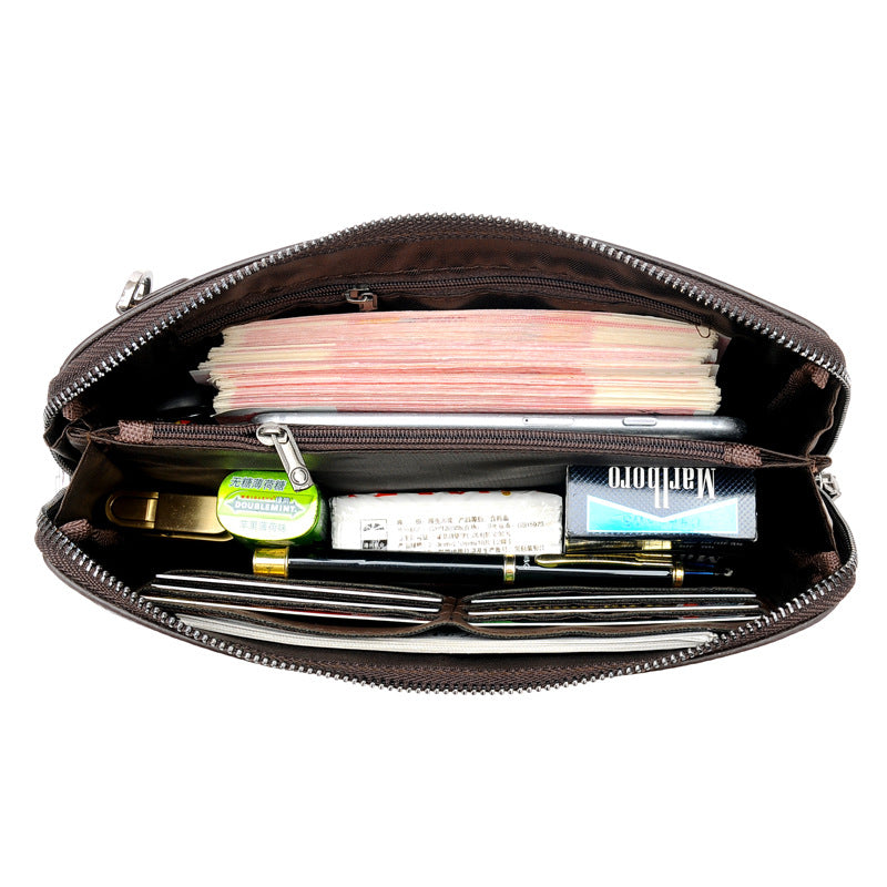 Men's Leather Clutch Anti-theft Password Lock