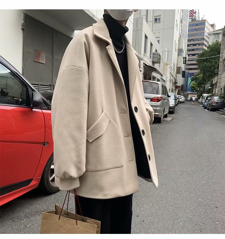 Mens All-match Casual Springfall Relaxed-fit Trench Coat