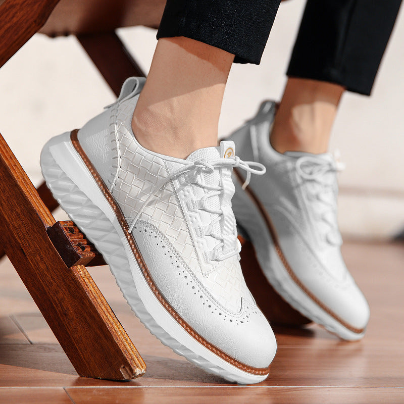 Breathable Woven-Texture Mens Sneakers