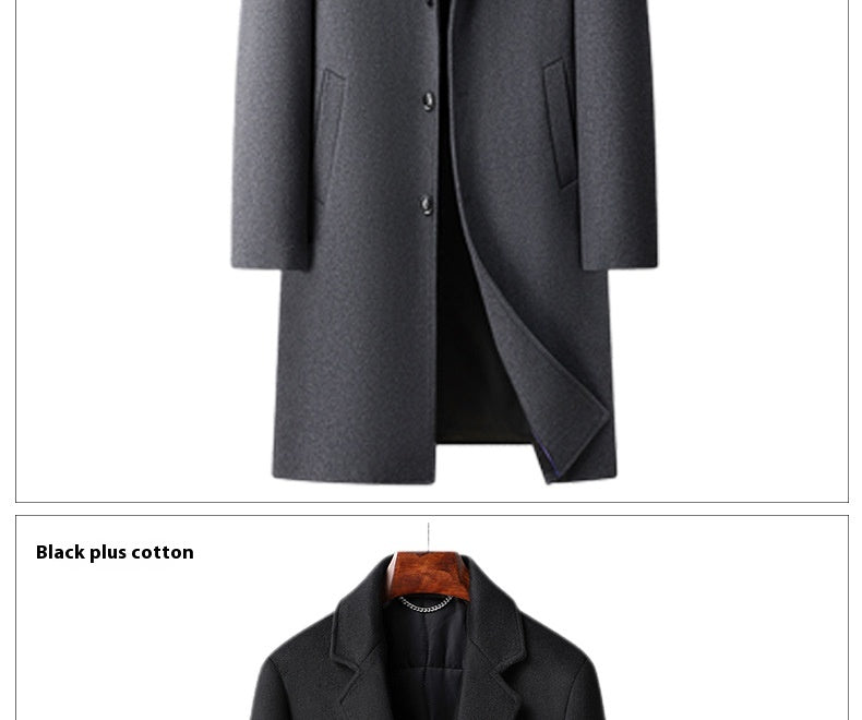 Men's Woolen Coat Business Casual Long