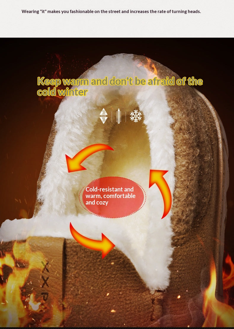 New Mens Slip-on Snow Boots With Fleece Lining For Extra Warmth In Winter