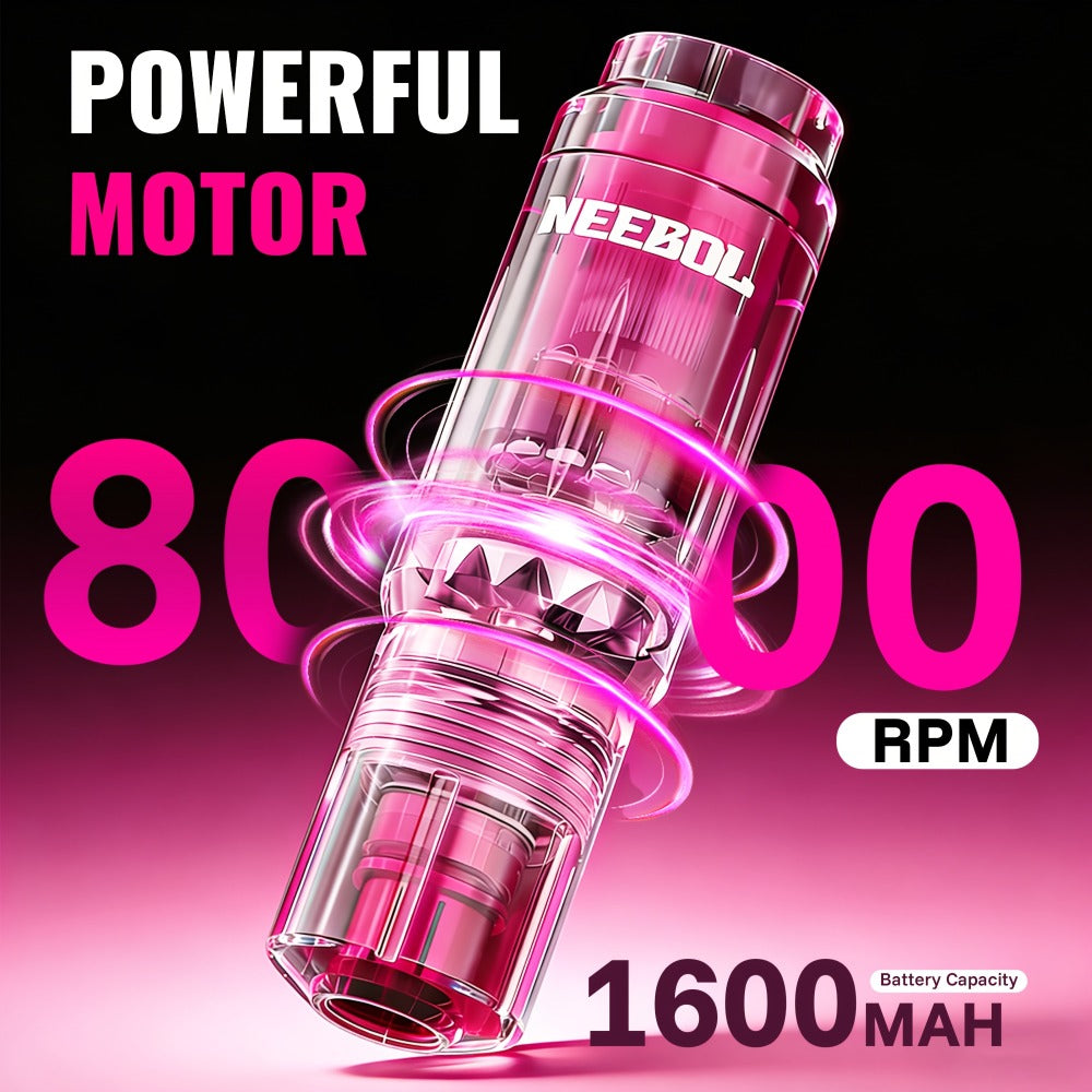 Tattoo Machine Kit Neebol A-07, A-07 Pro or B-08 Cordless Pen with 1600mAh Battery, 20 Cartridges and 8 Inks — image 4