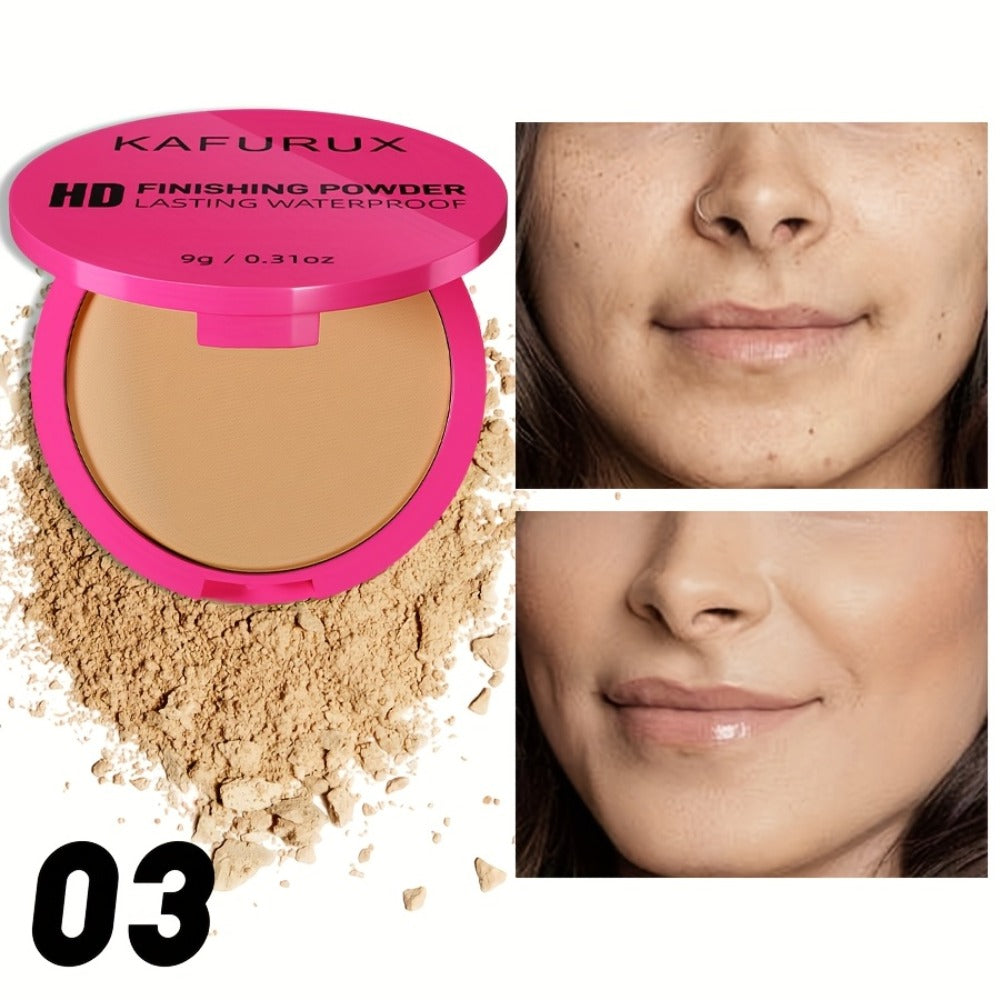 Pressed Powder Foundation 2 Pcs Set Waterproof Sweatproof Lightweight Buildable Coverage, for Makeup, Travel and Everyday Van