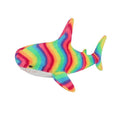 Stuffed Animal Rainbow Shark with Long Pillow Shape, Mixed Colors and Soft Plush Fabric for Room Decor — image 1