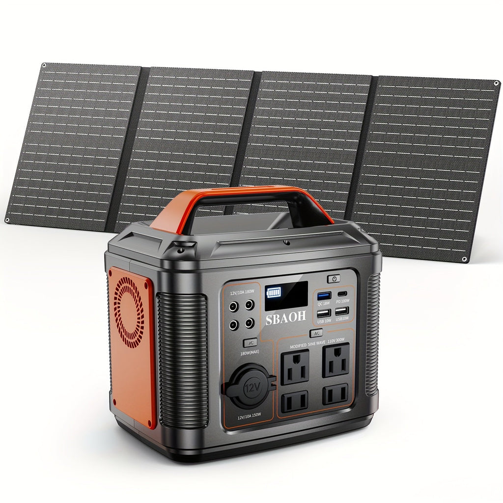 Portable Power Station 296Wh 300W with AC, DC, USB, LED Light and Optional 60W Solar Panel — image 4