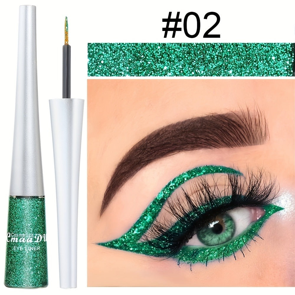 Glitter Liquid Eyeliner Set 16 Colors Waterproof Shimmer Metallic Eye Liner Pen Kit – Long-Lasting Smudge-Proof Sparkle Eye M
