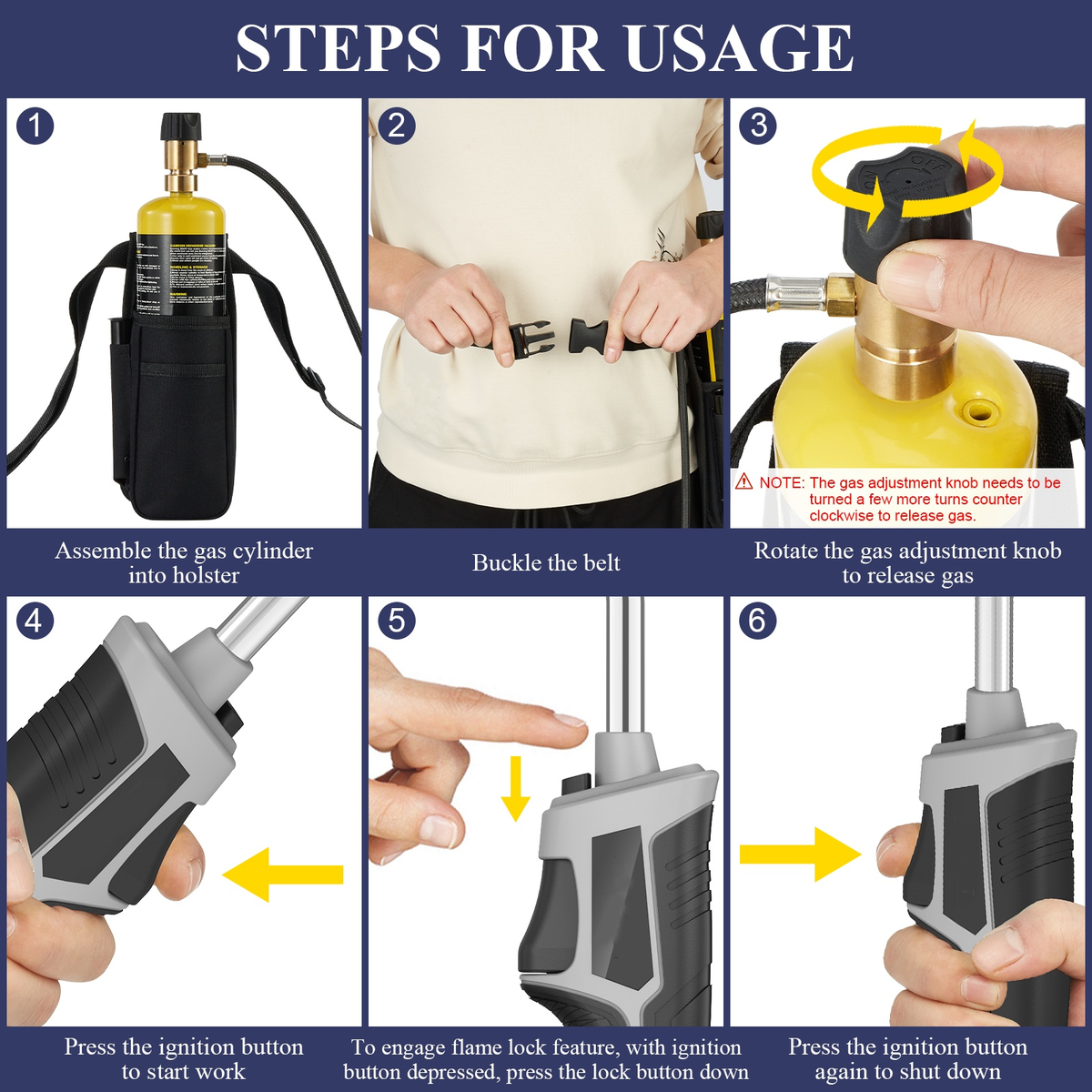 Trigger-Start Propane Torch Kit with 5 ft Hose and Holster or Cylinder Clip Configuration for Work Areas — image 8
